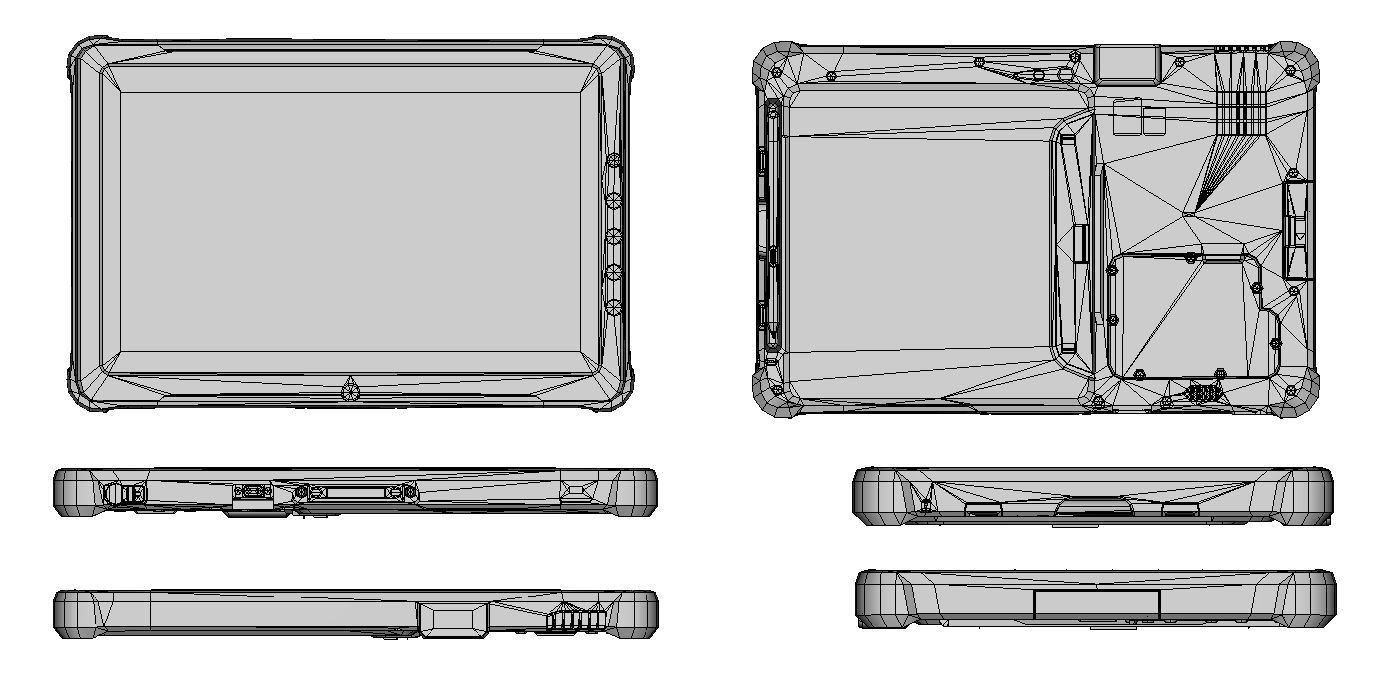Getac F110 G3 Fully Rugged Tablet Low-poly 3D model_26