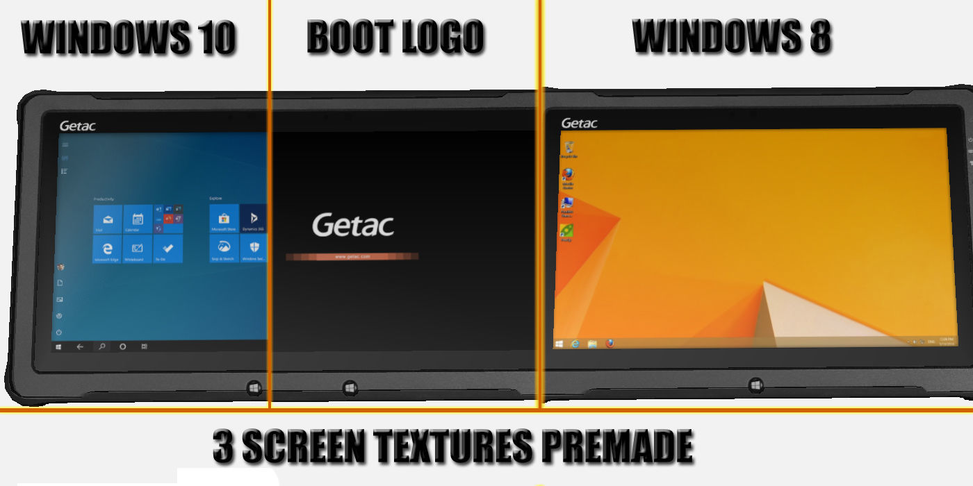 Getac F110 G3 Fully Rugged Tablet Low-poly 3D model_6