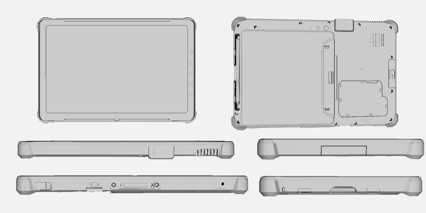 Getac F110 G3 Fully Rugged Tablet Low-poly 3D model_19