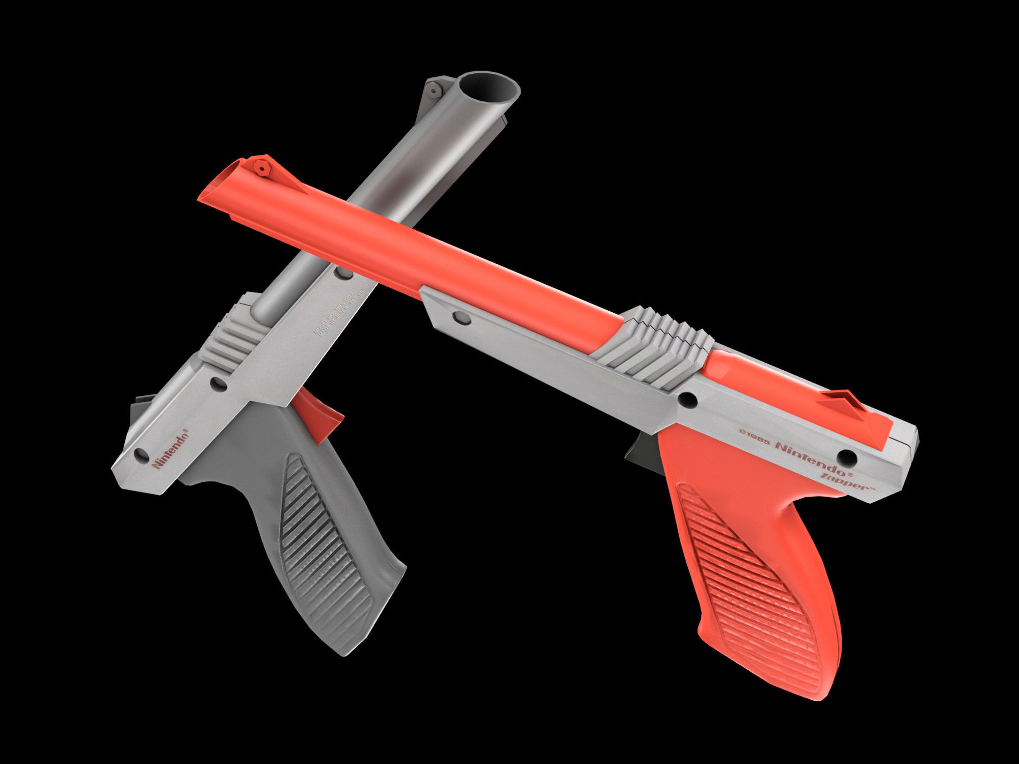 NES Zapper lowpoly Low-poly 3D model_8
