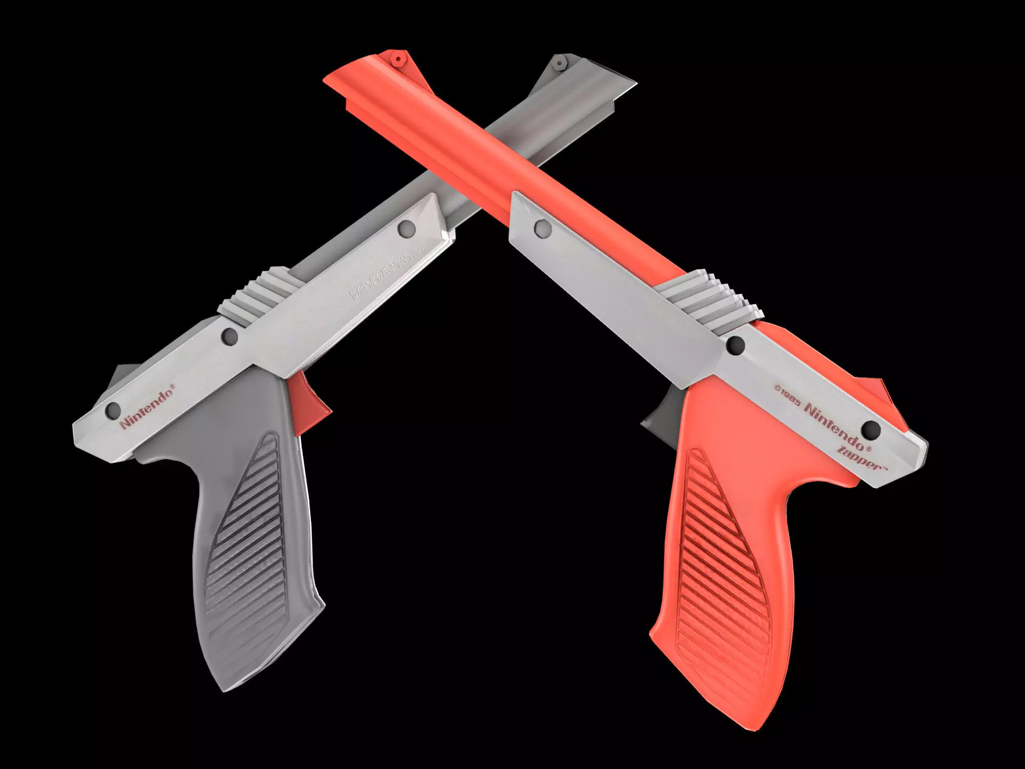 NES Zapper lowpoly Low-poly 3D model_0