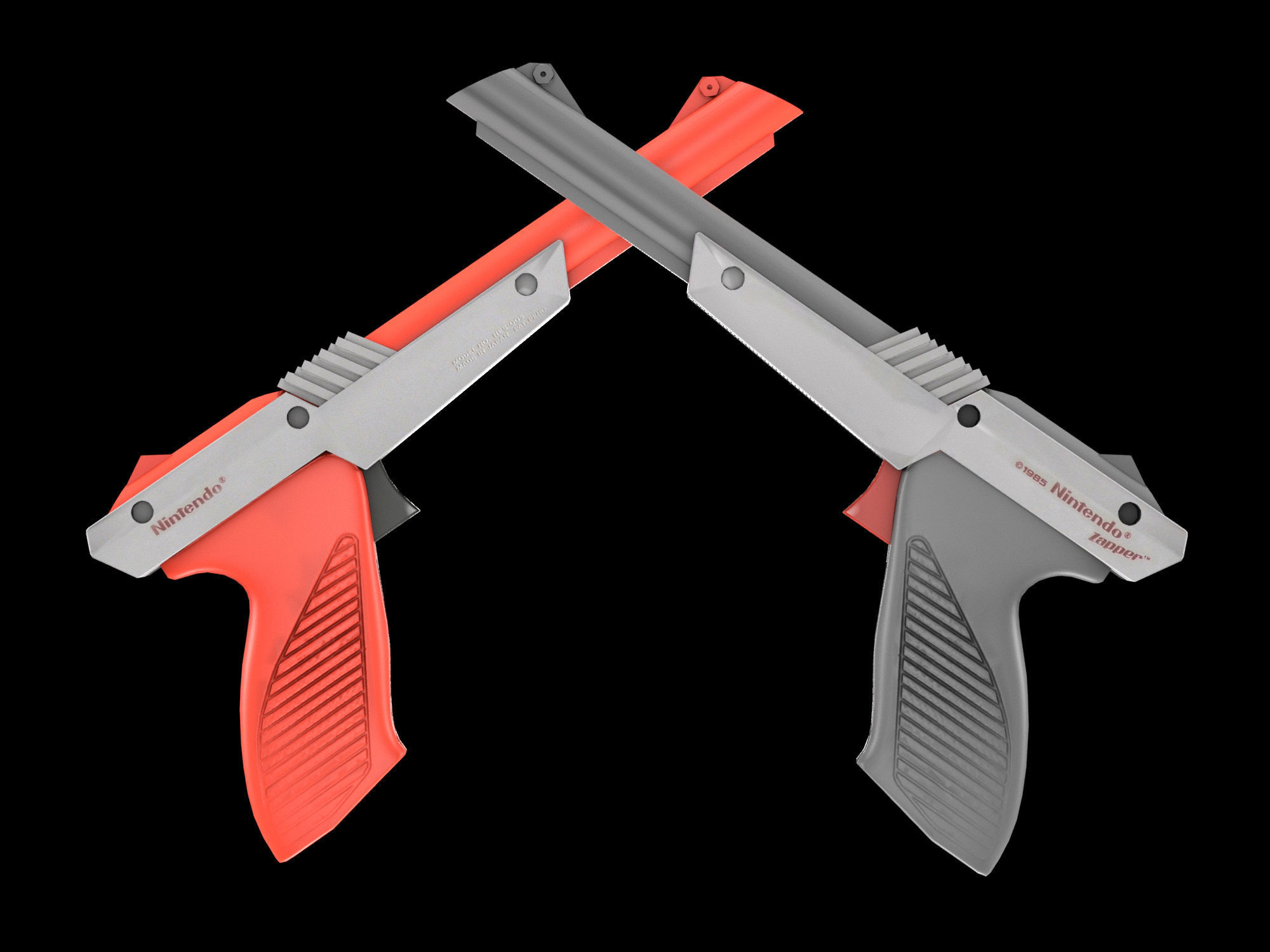 NES Zapper lowpoly Low-poly 3D model_4
