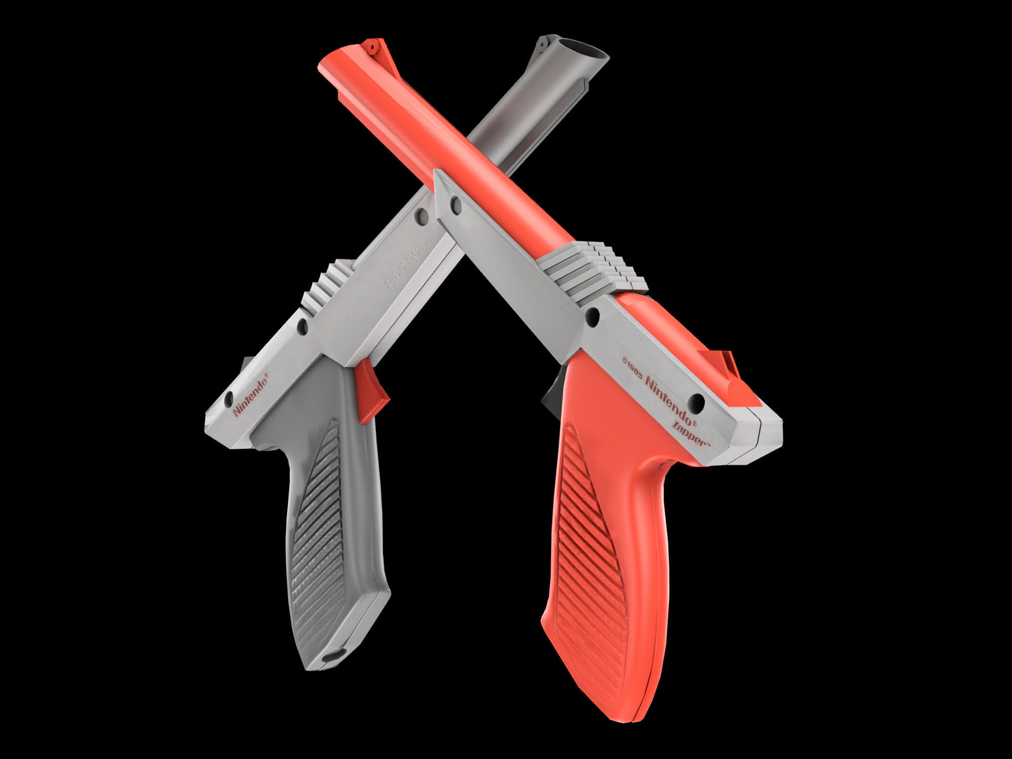 NES Zapper lowpoly Low-poly 3D model_1
