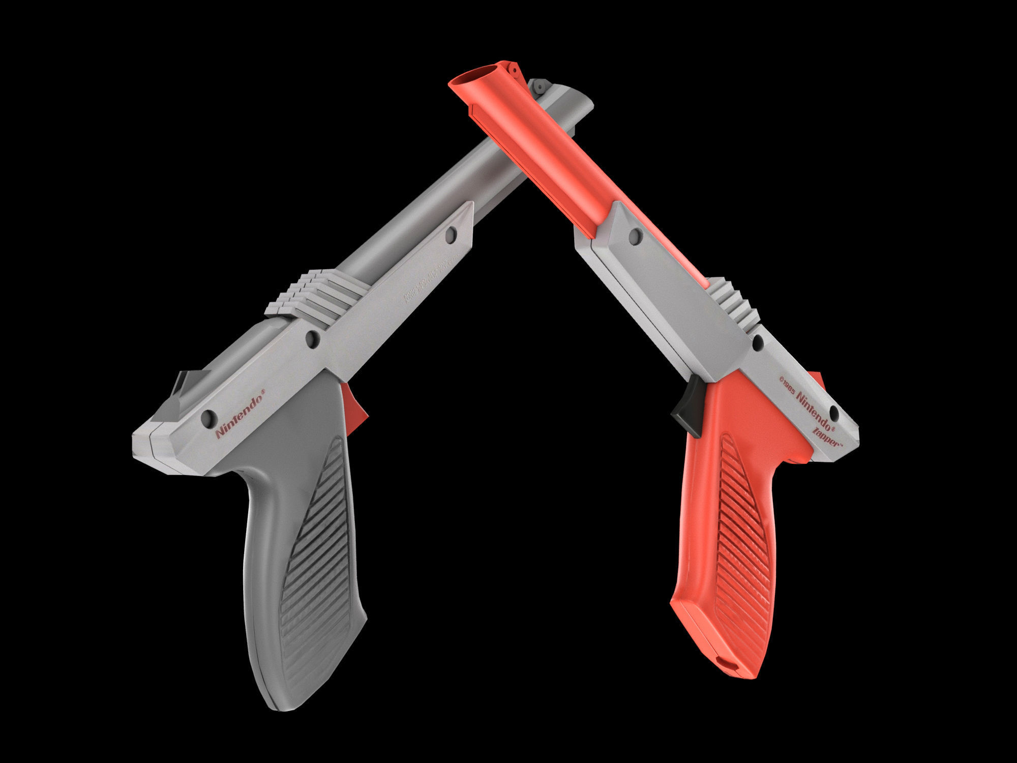 NES Zapper lowpoly Low-poly 3D model_7