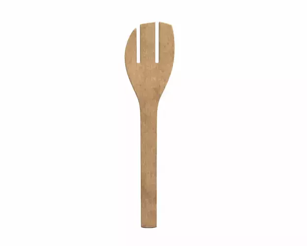 Wooden Spatula Fork 3D model