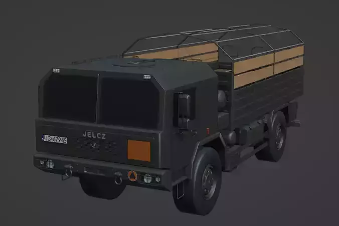 Jelcz 442 Polish army transport truck Low-poly 3D model
