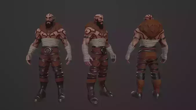 barwar character from game god of war Low-poly 3D model