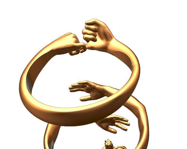 hug rings 3D print model_6