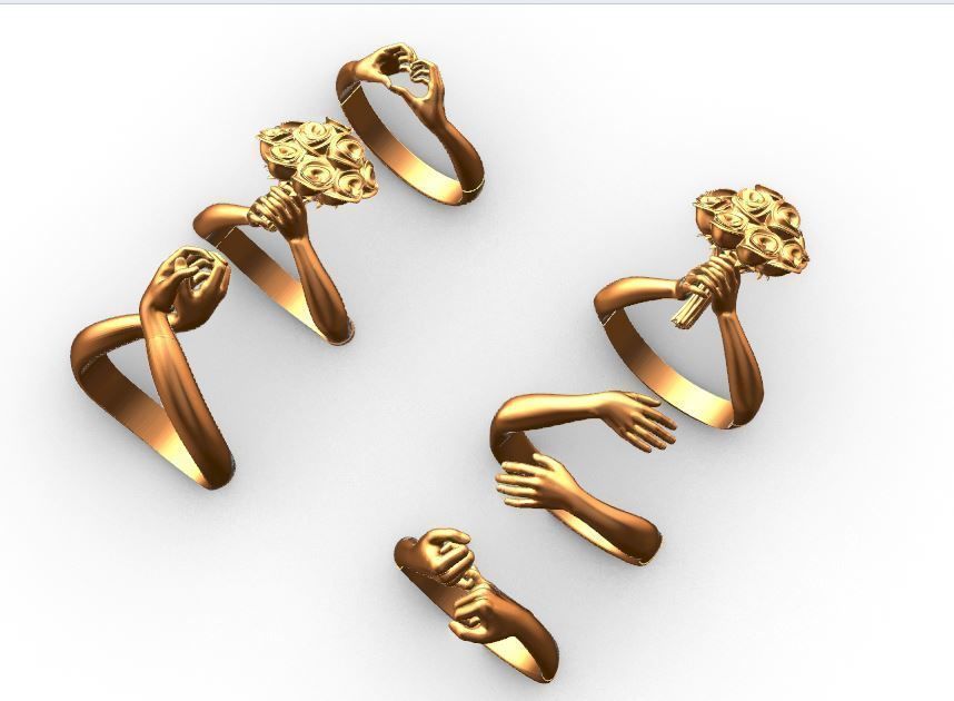 hug rings 3D print model_3