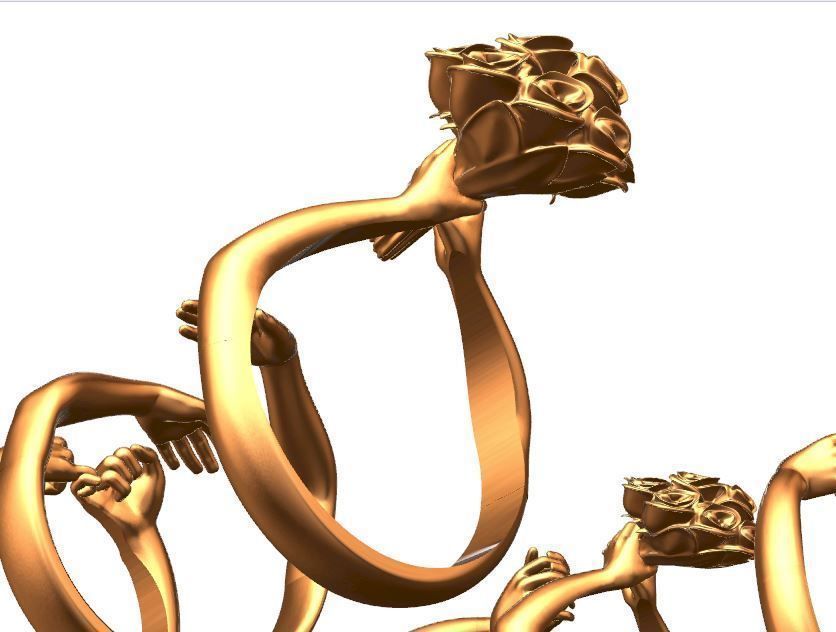 hug rings 3D print model_5