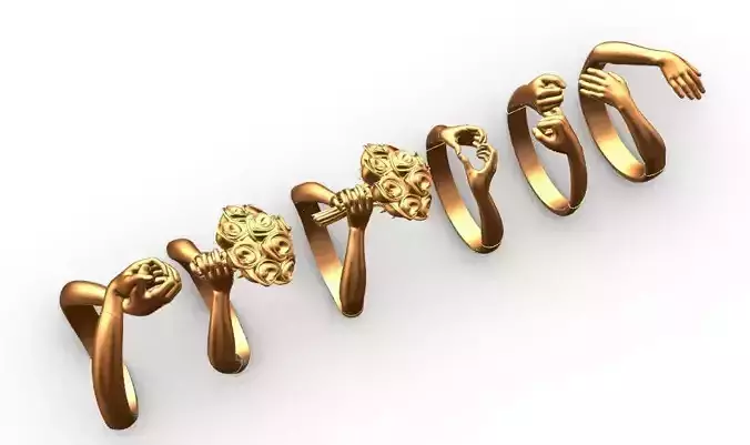 hug rings 3D print model