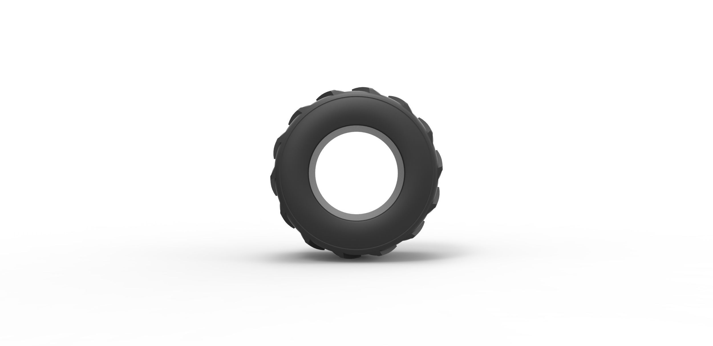 Old school pulling truck tire 2 Scale 1 to 25 3D print model_4