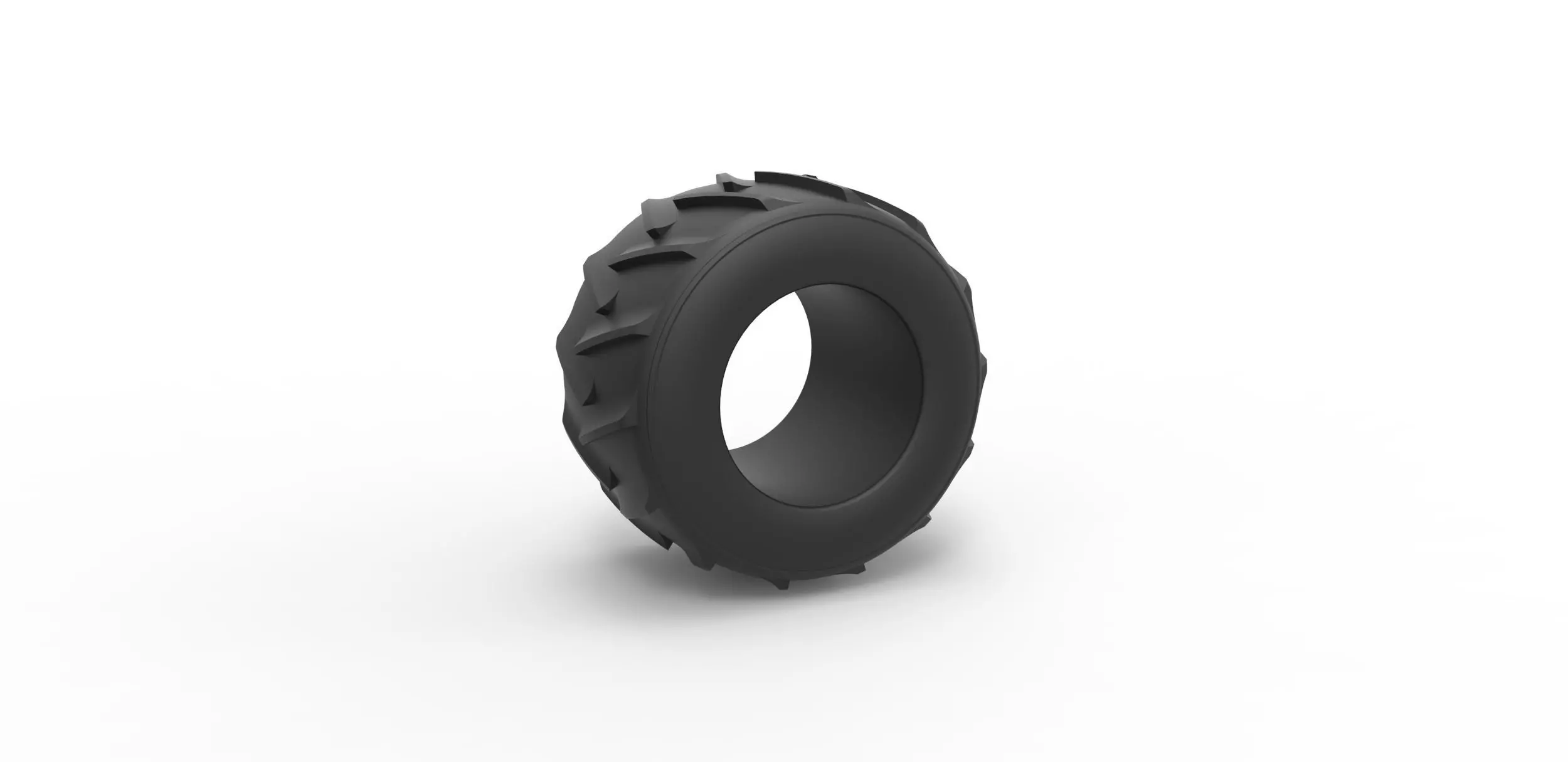 Old school pulling truck tire 2 Scale 1 to 25 3D print model_0