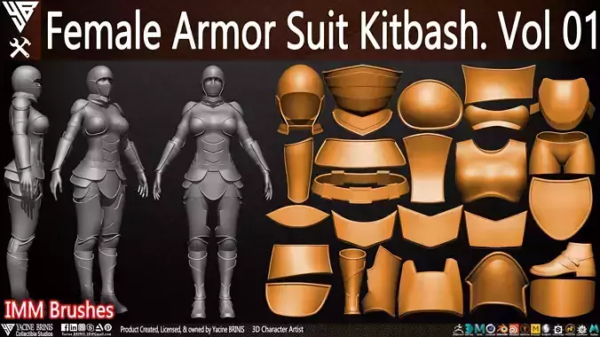 Female Armor Suit Kitbash Vol 01