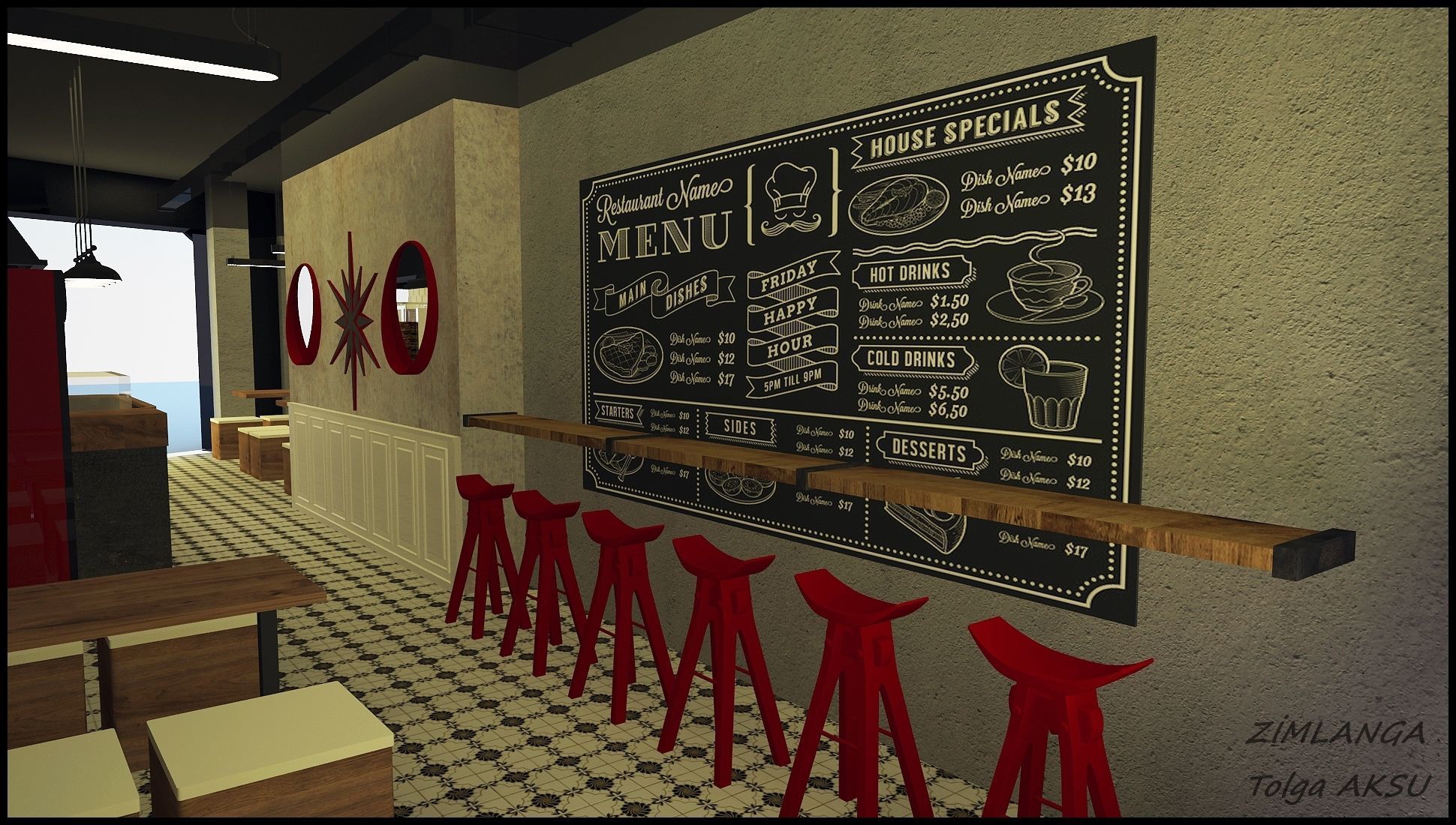 Franchising Fast food  3D model_2