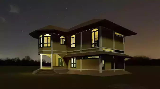 Colonial style house 3D model