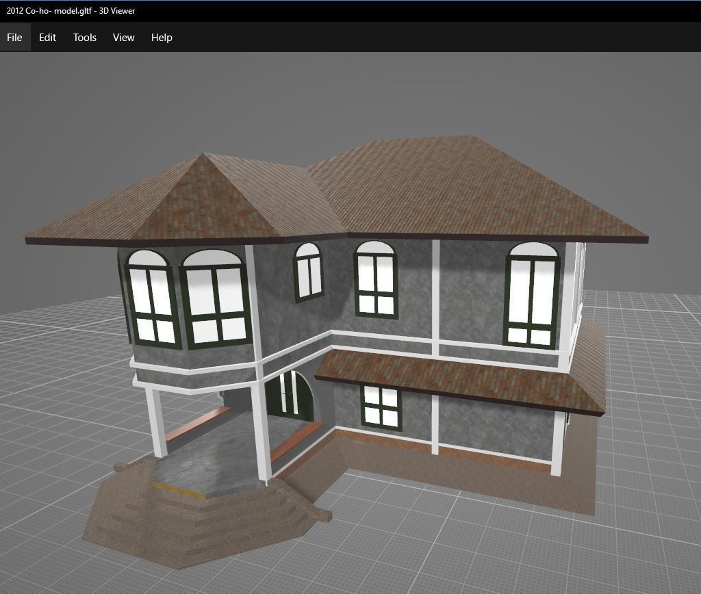 Colonial style house 3D model_9