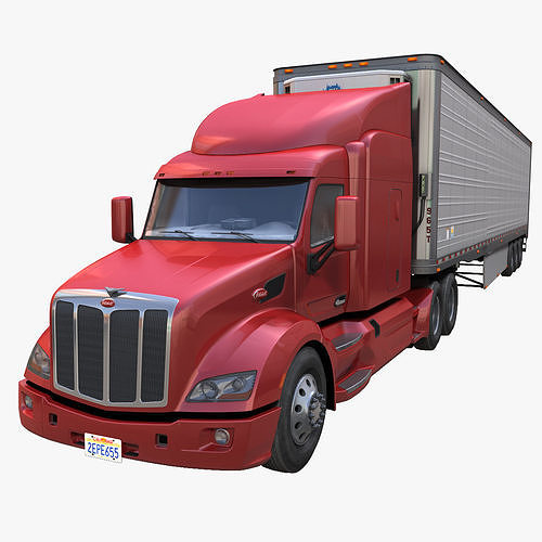 Peterbilt refrigerated trailer Low-poly 3D model