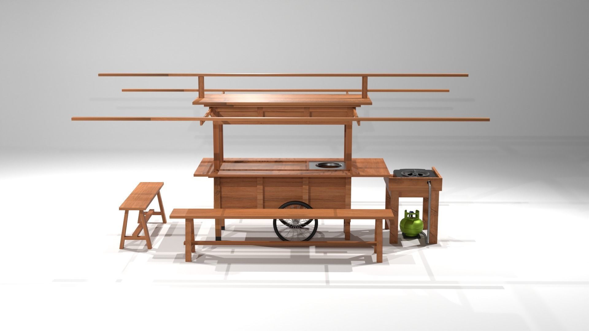 Gerobak Angrkingan 3D Model 3D model_1