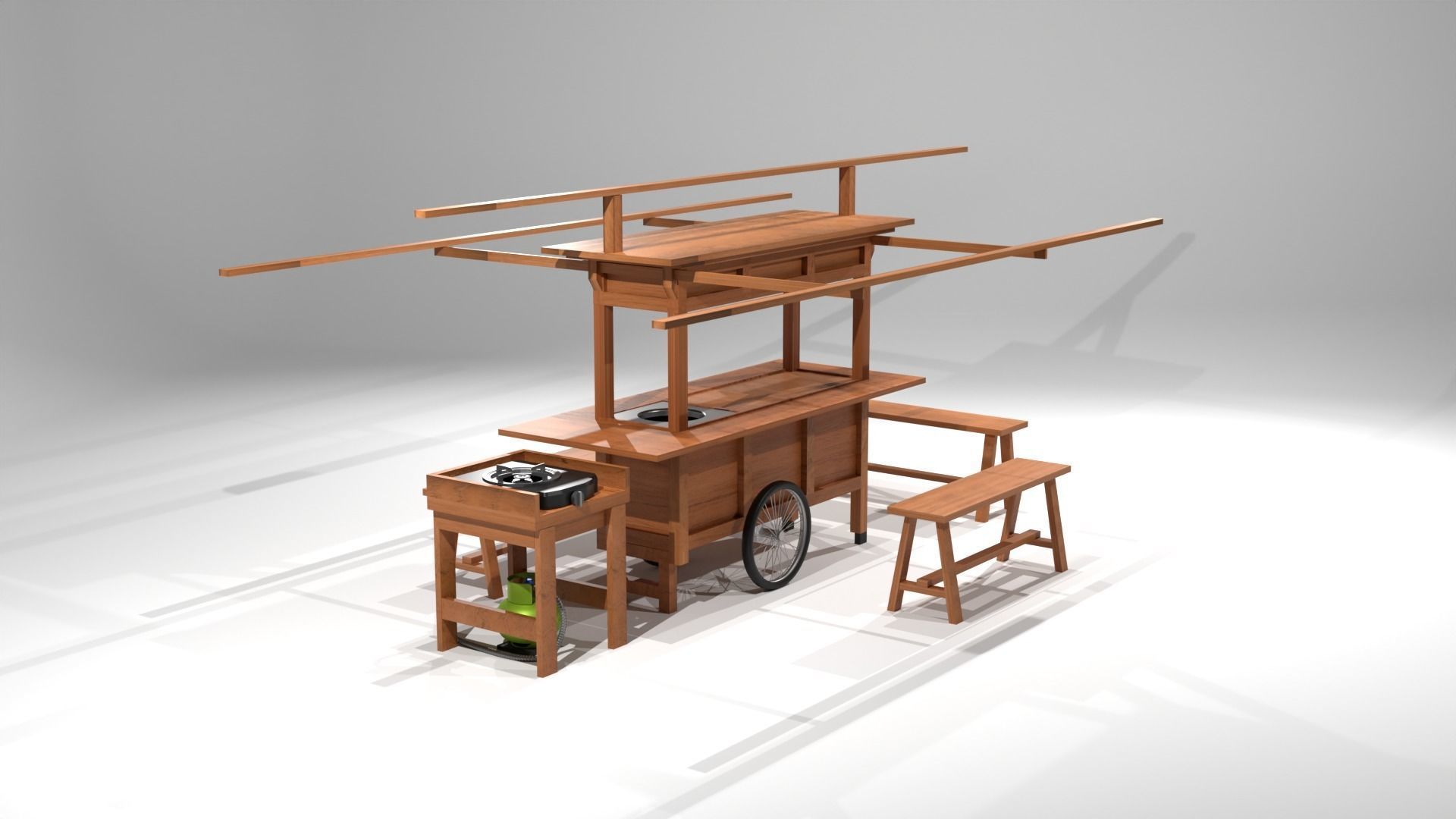 Gerobak Angrkingan 3D Model 3D model_5