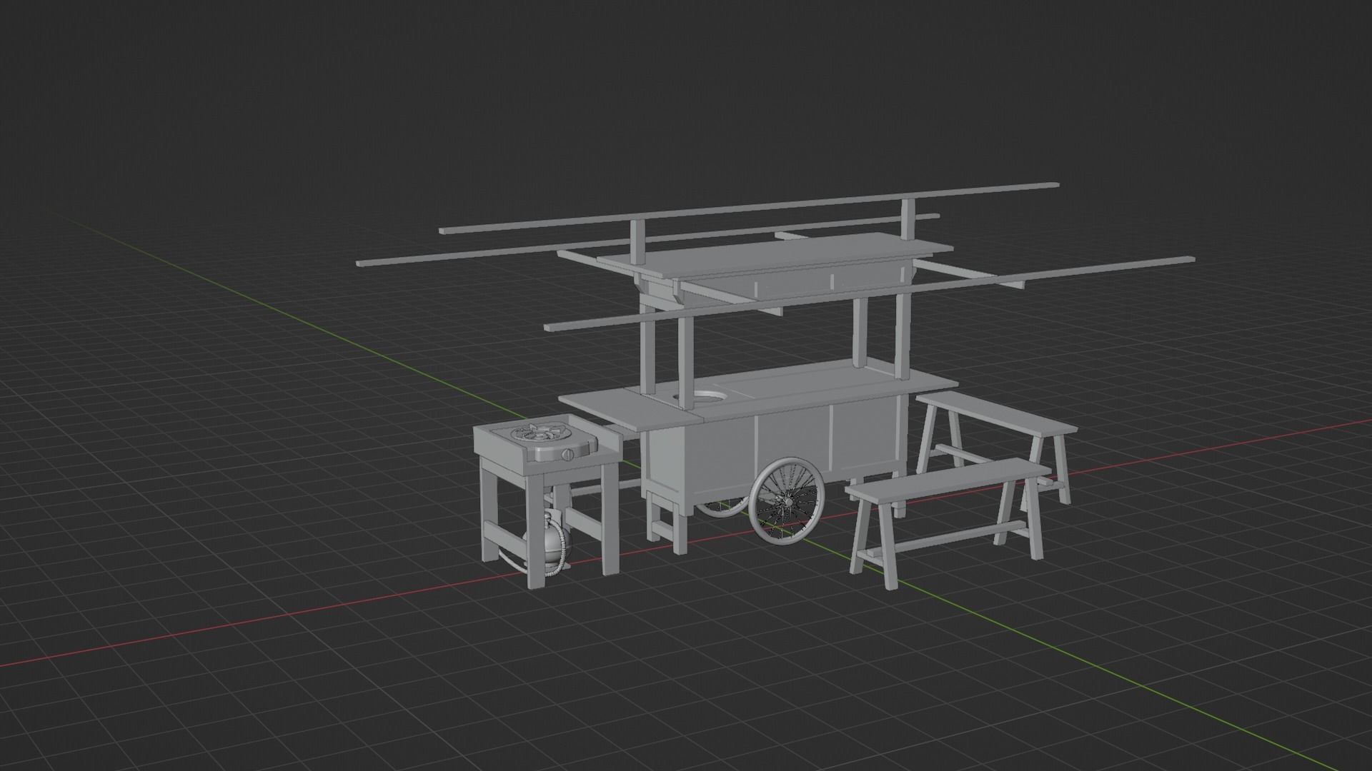 Gerobak Angrkingan 3D Model 3D model_2