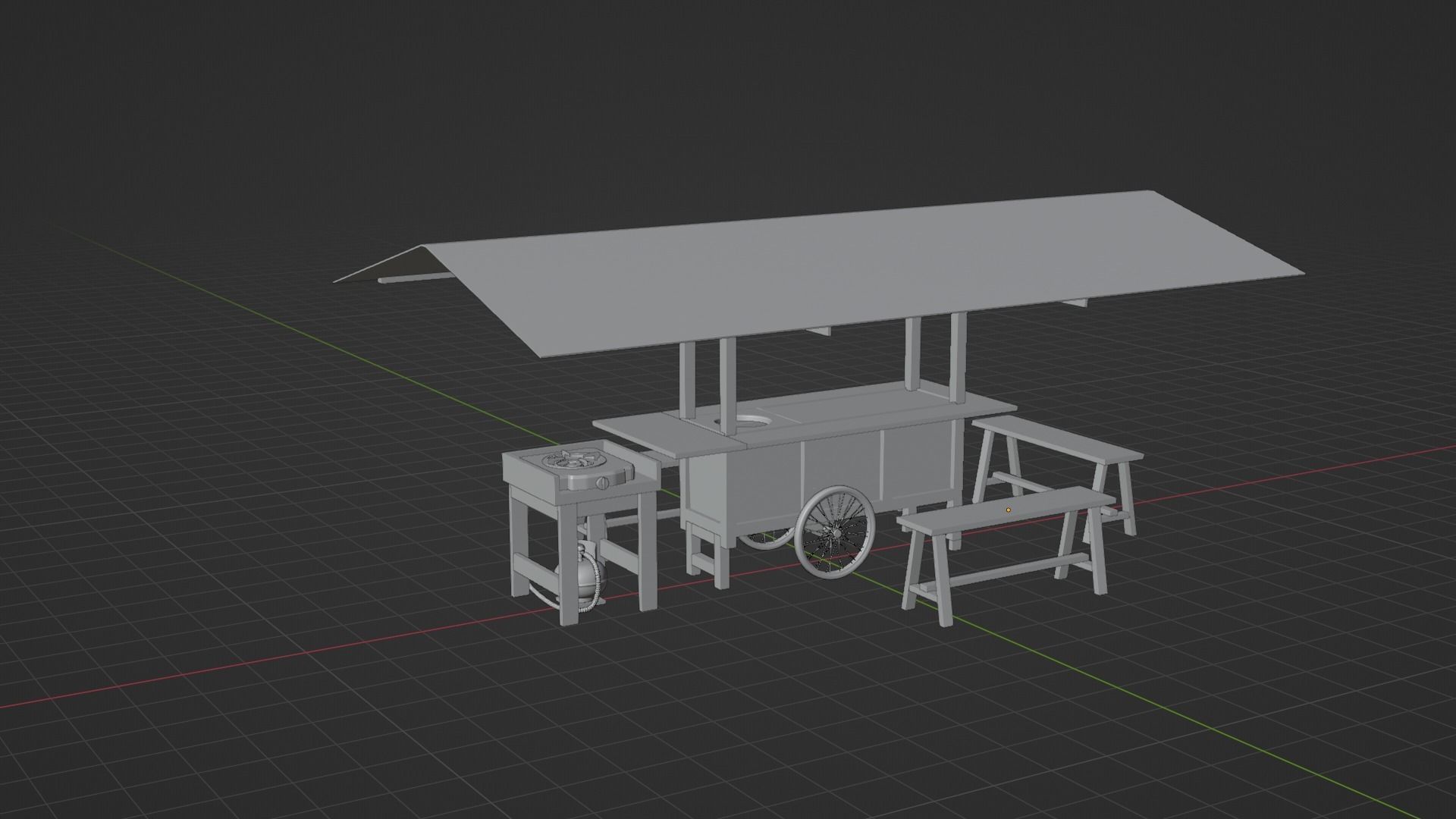 Gerobak Angrkingan 3D Model 3D model_3