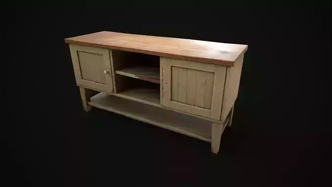 Old shabby sideboard Low-poly 3D model