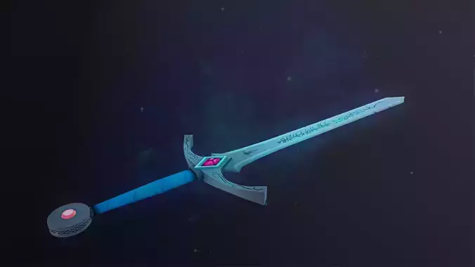 Sword with light Free low-poly 3D model
