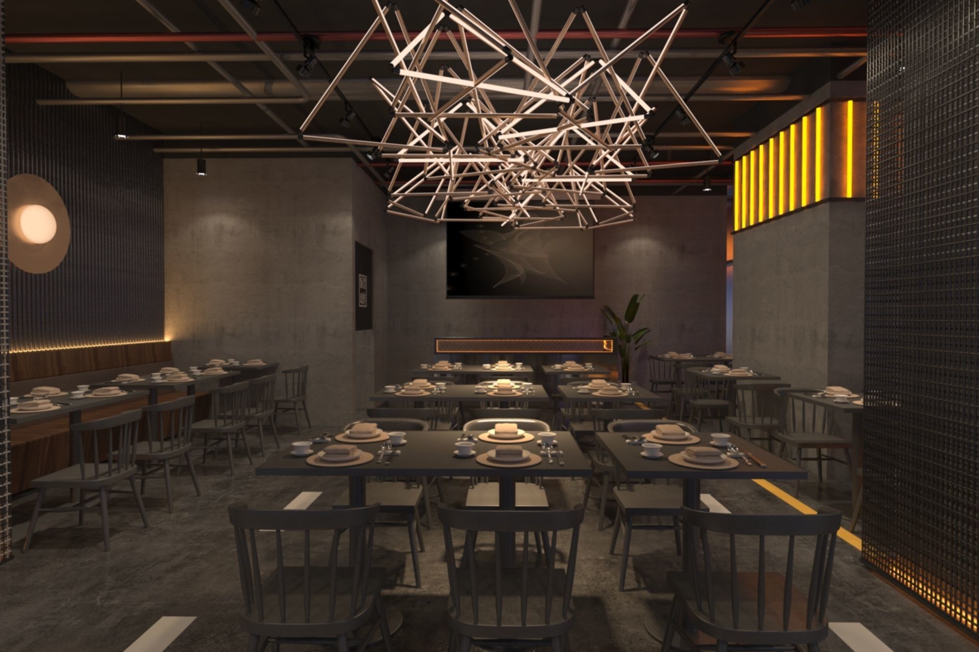 Modern restaurant 3D model 3D model_5