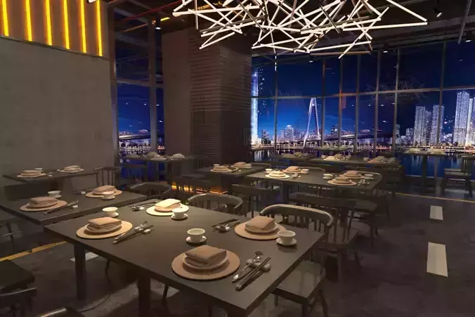 Modern restaurant 3D model