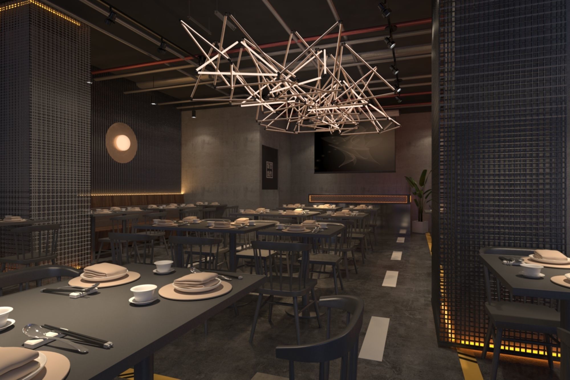 Modern restaurant 3D model 3D model_4