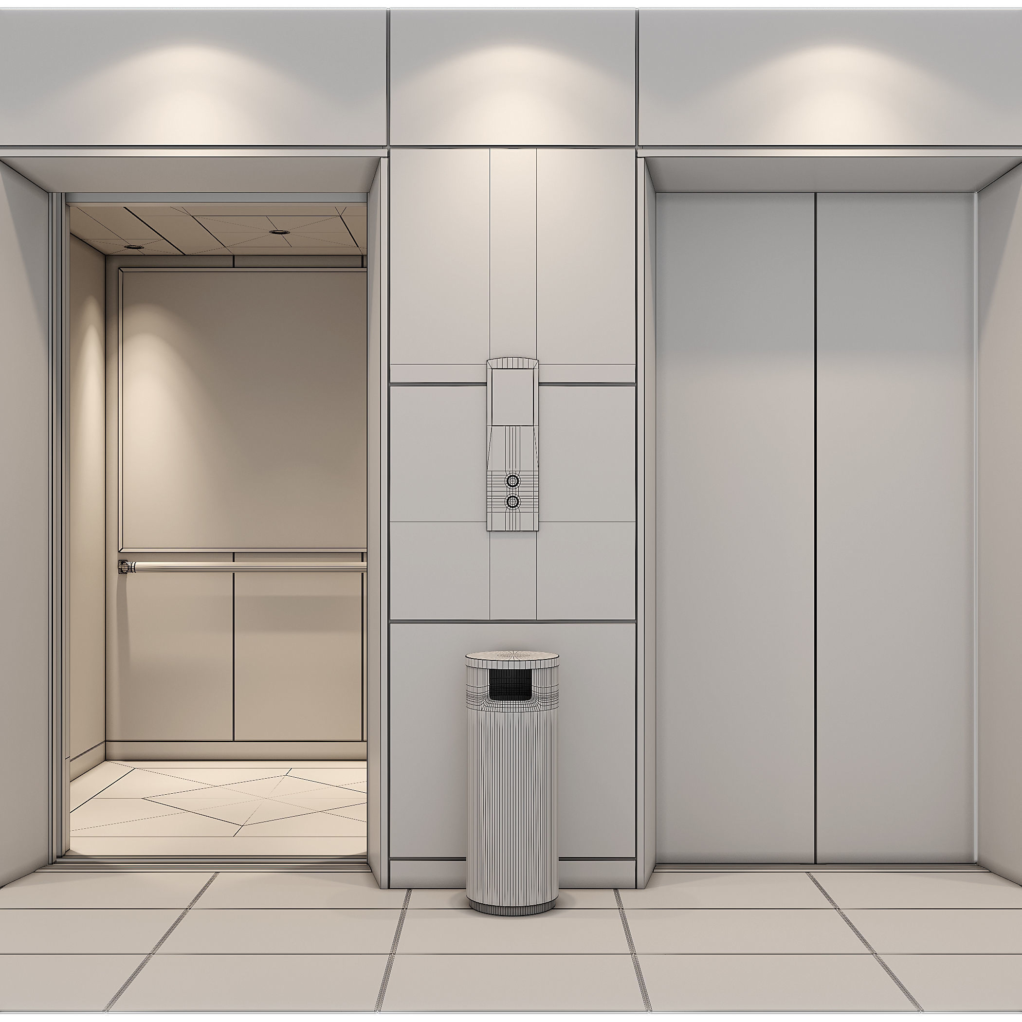 Elevator zone 3D model_5