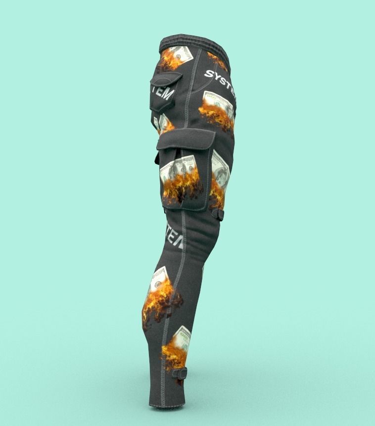 Tactical pants Low-poly 3D model_4
