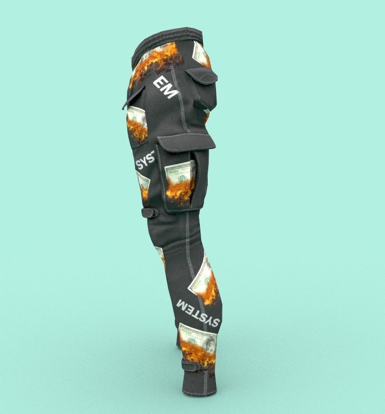 Tactical pants Low-poly 3D model_8