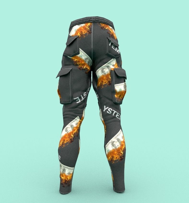 Tactical pants Low-poly 3D model_6