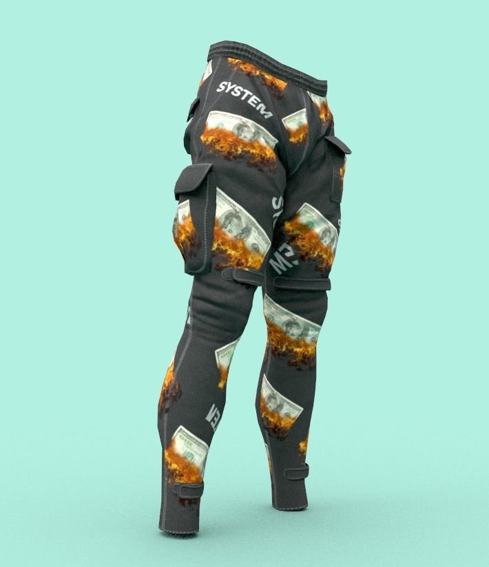 Tactical pants Low-poly 3D model_3