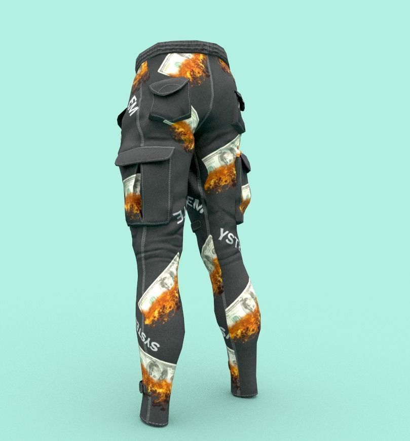 Tactical pants Low-poly 3D model_7