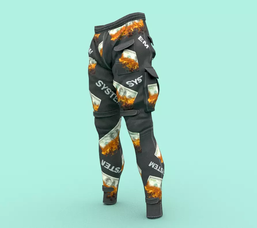 Tactical pants Low-poly 3D model_0