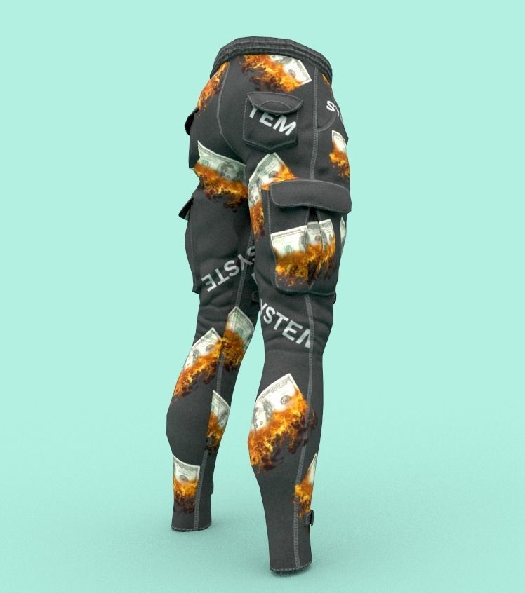 Tactical pants Low-poly 3D model_5