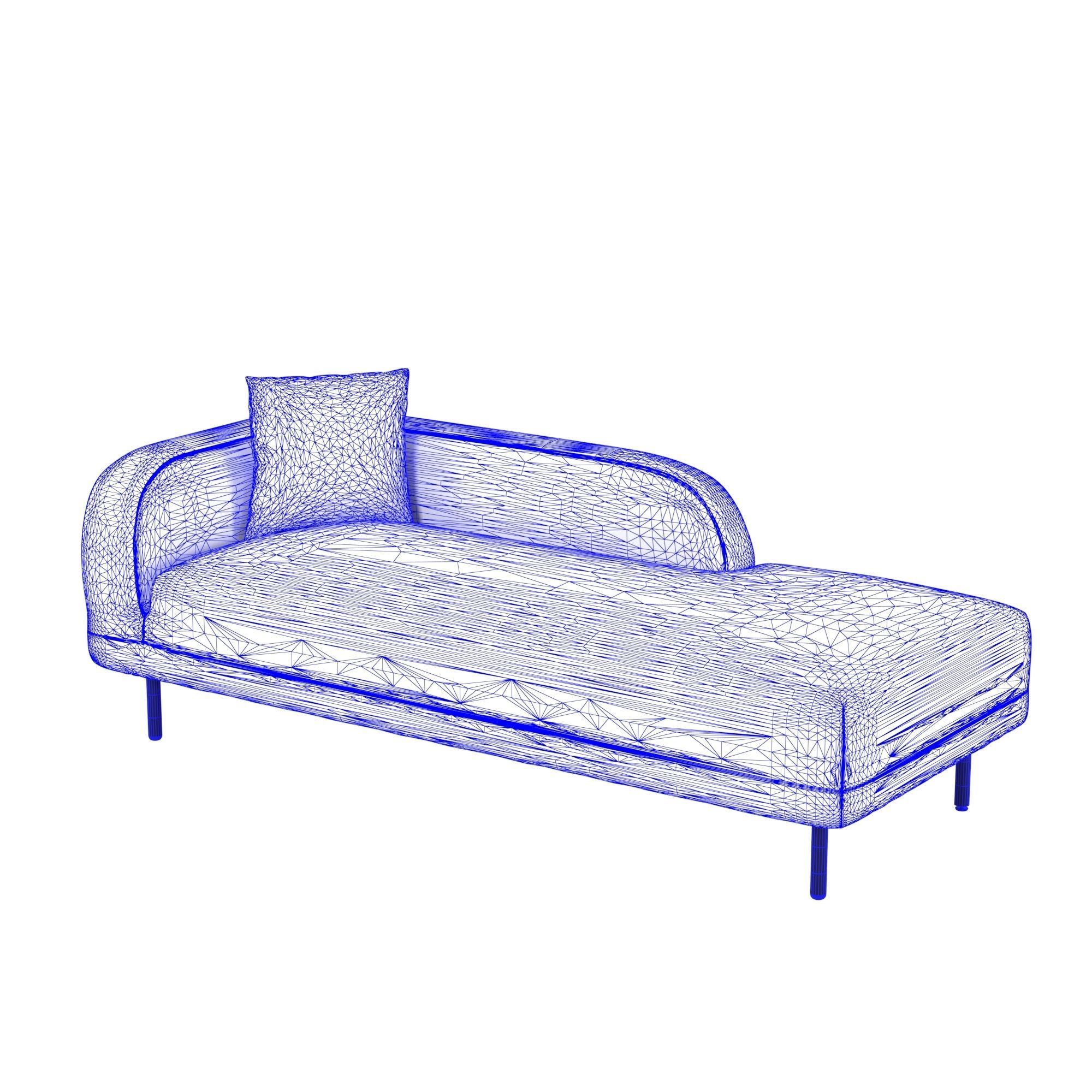 Cappuccino sofa with cushion Low-poly 3D model_5