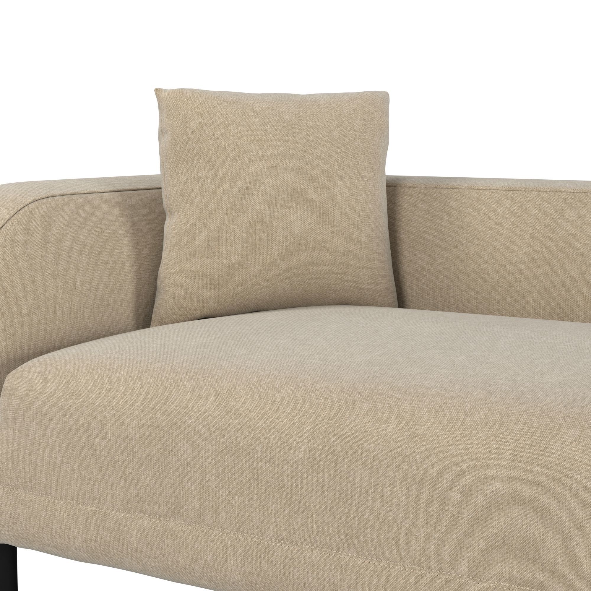 Cappuccino sofa with cushion Low-poly 3D model_6