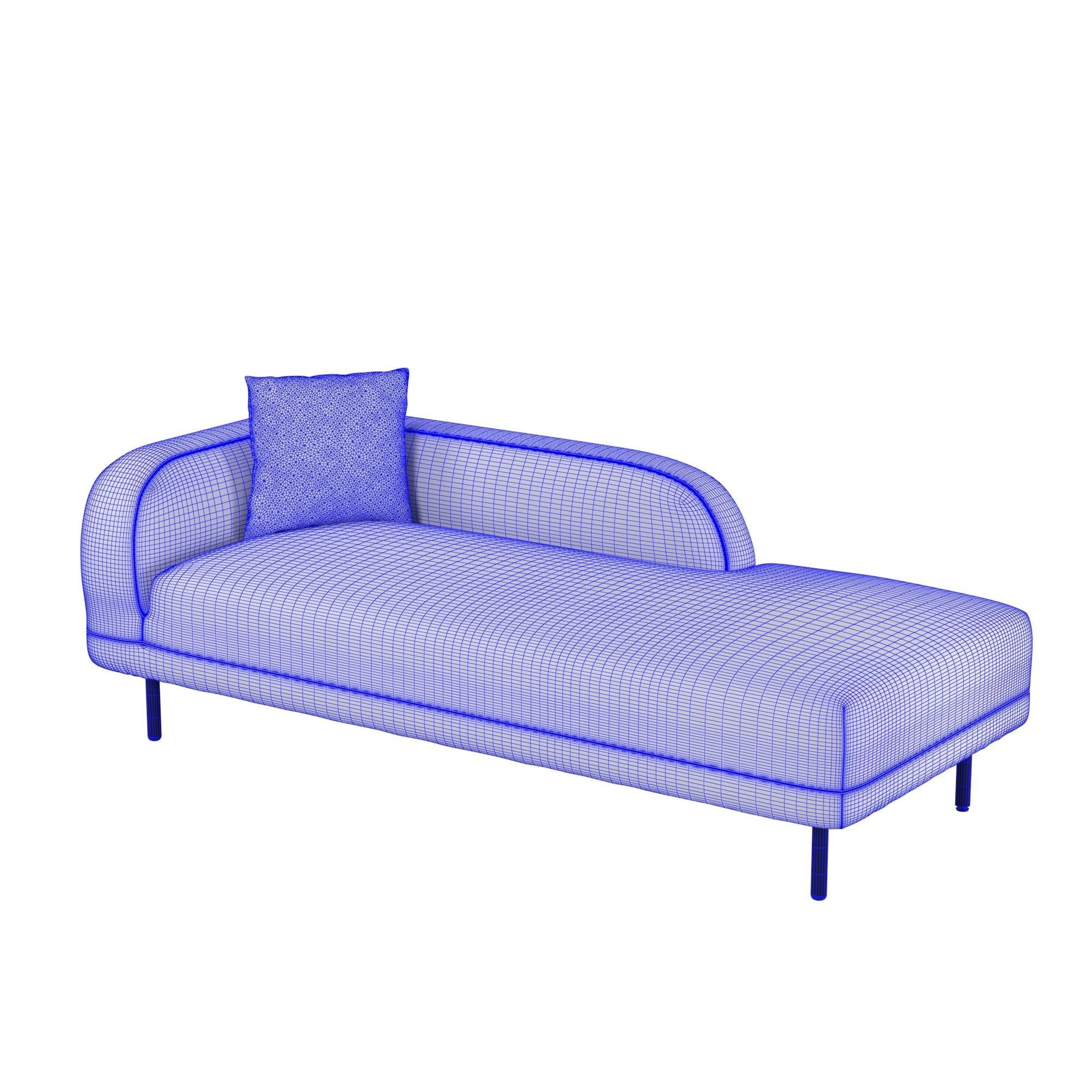 Cappuccino sofa with cushion Low-poly 3D model_4