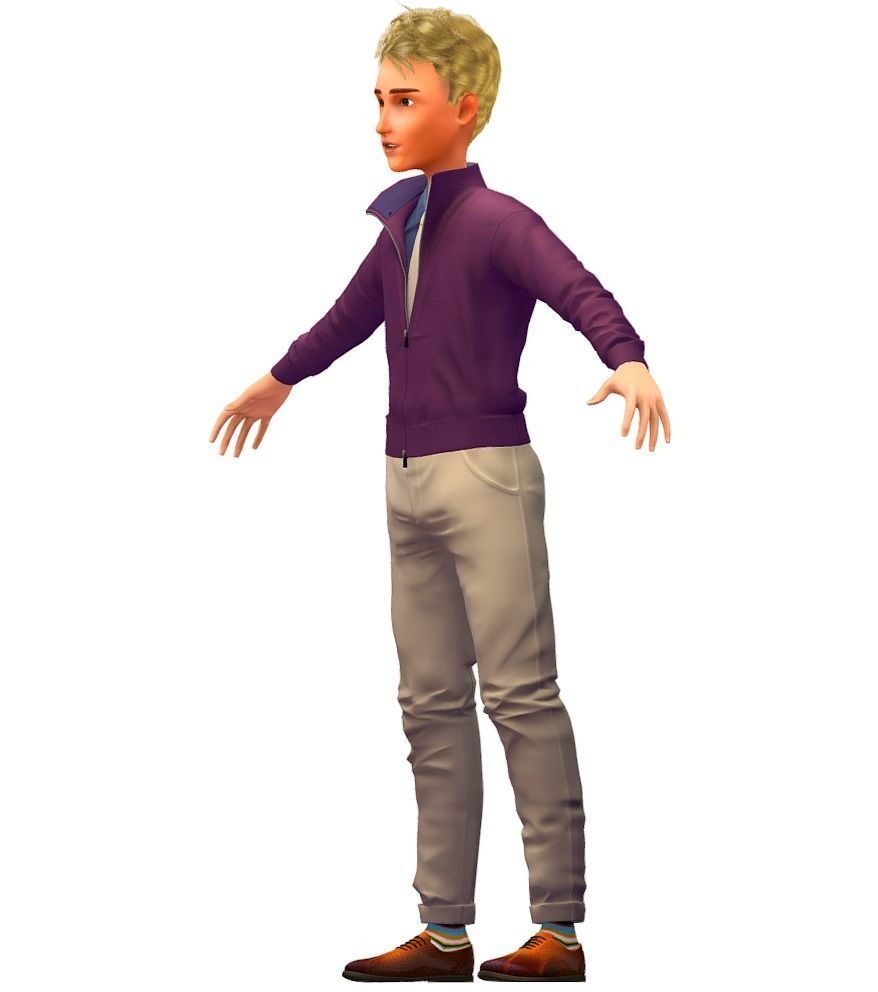 Cartoon High Poly Subdivision Avatar 019 3D Model Low-poly 3D model_3