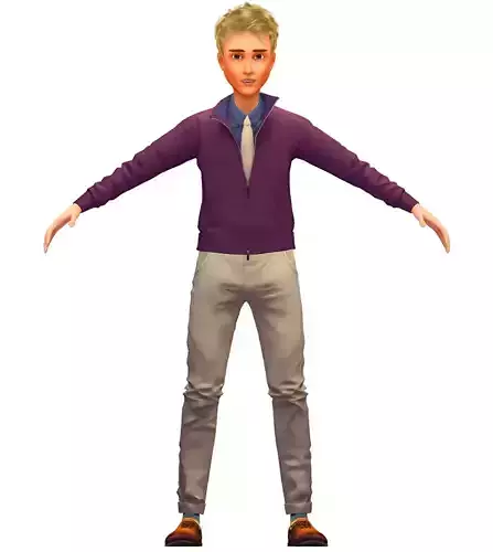 Cartoon High Poly Subdivision Avatar 019 3D Model Low-poly 3D model