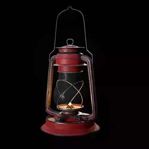 Old Lantern Red  Low-poly 3D model