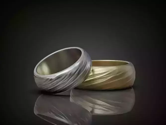 Wedding bands wavy promise rings