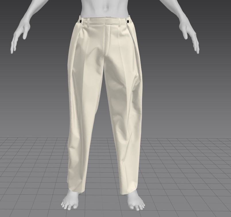 Stylish pants Low-poly 3D model_9