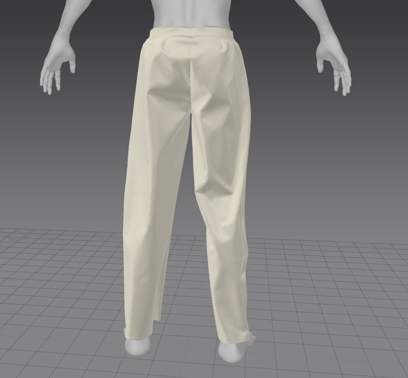 Stylish pants Low-poly 3D model_10