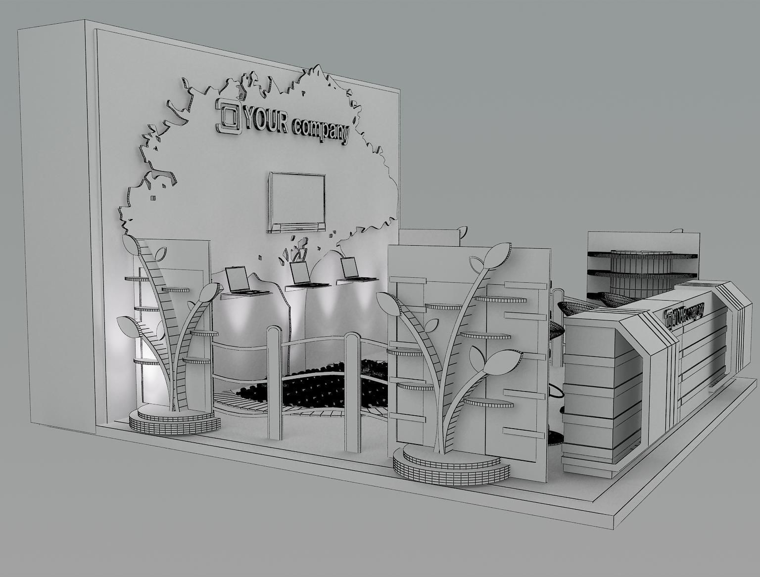 Booth Exhibition Stand a47 3D model_9