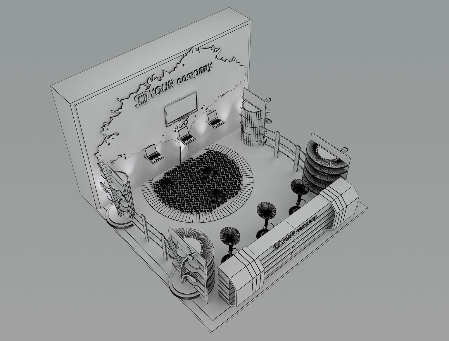 Booth Exhibition Stand a47 3D model_1